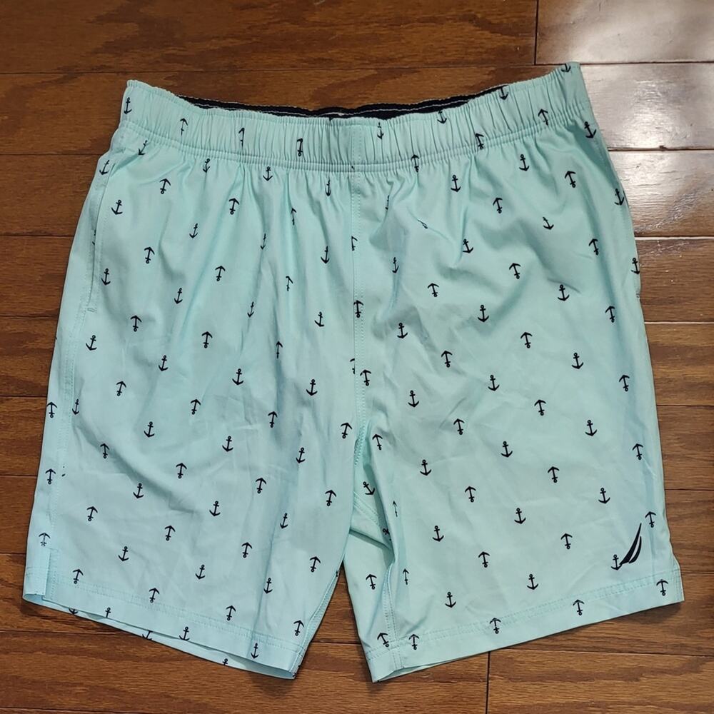 Nautica Men's Mint Anchor Swim Shorts Size L